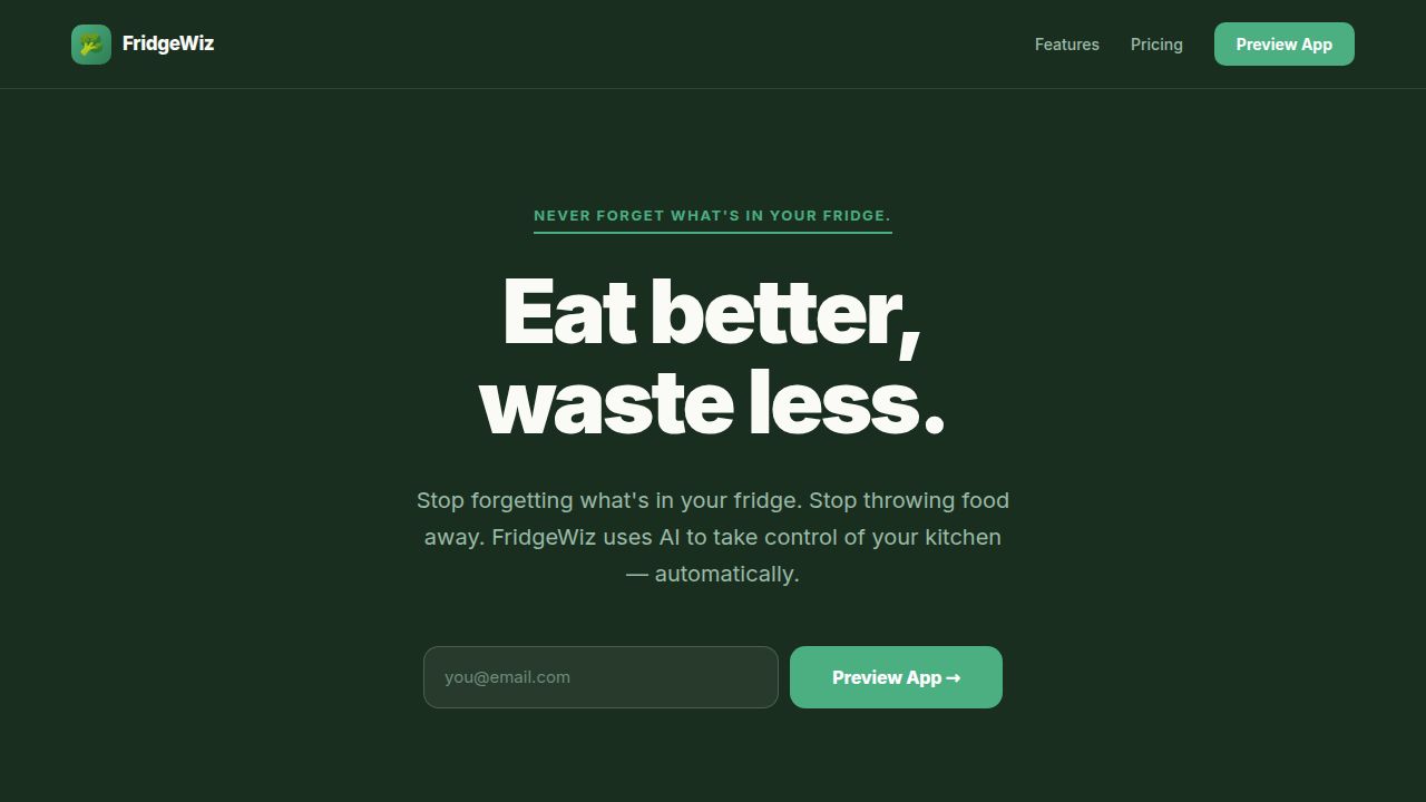Smart Food Inventory & Grocery List Tracker | FridgeWiz